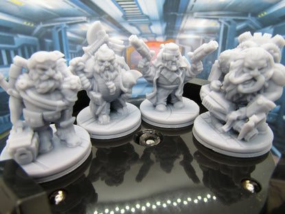 Dwarven Space Mercenaries Mercs Mini Miniature Scenery Terrain 3D Printed Model