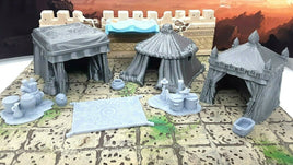 12 Piece Market Bazaar Set Scatter Terrain Tabletop Scenery Dungeons & Dragons