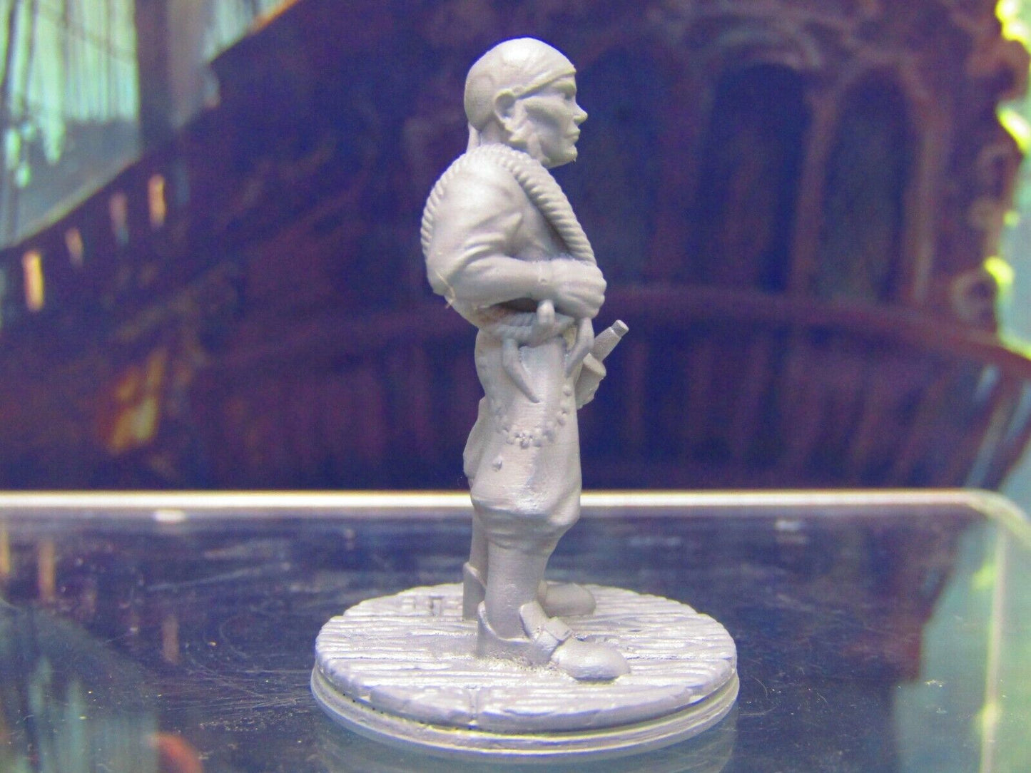 Bandana Wearing Human Pirate Crewman w/Bottle Miniature Figure 3D Printed Model