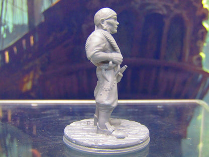 Bandana Wearing Human Pirate Crewman w/Bottle Miniature Figure 3D Printed Model