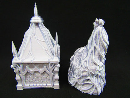 Small Dark Elf Hut Houses Pair Scatter Terrain Scenery 3D Printed Mini Miniature