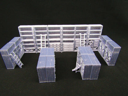 19pc Book Shelves Library Set Scatter Terrain Scenery 3D Printed Mini Miniature