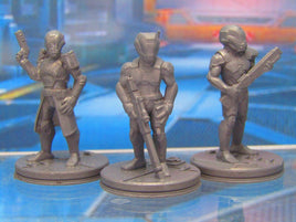 3pc Human Sci Fi Soldier Alliance Patrol Set Mini Miniature 3D Printed Model