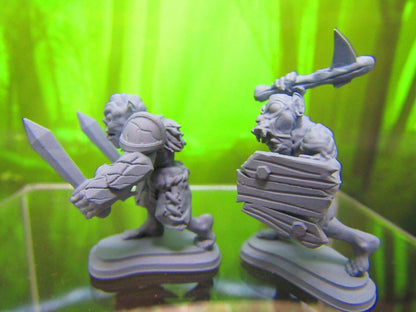 Pair of Goblin Fighters Monsters Mini Miniature 3D Printed Model 28/32mm Scale