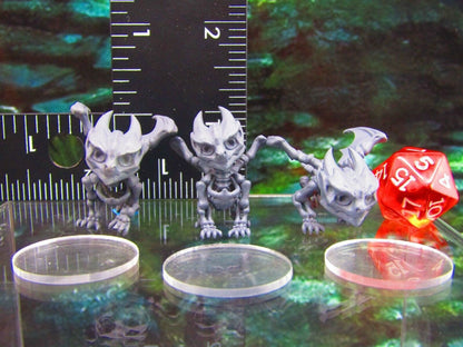 3pc Baby Bone Skeleton Dragons Pets Familiars Mini Miniatures 3D Printed Model
