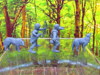 
              4p Prehistoric Villager Tribe Hunters & Dogs Set Mini Miniature 3D Printed
            