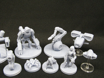 12 pc Sci Fi Mini Set 1 Droids & Robots Miniature Scatter Terrain Scenery