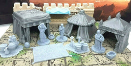 15 Piece Market Bazaar Set Scatter Terrain Tabletop Scenery Dungeons & Dragons