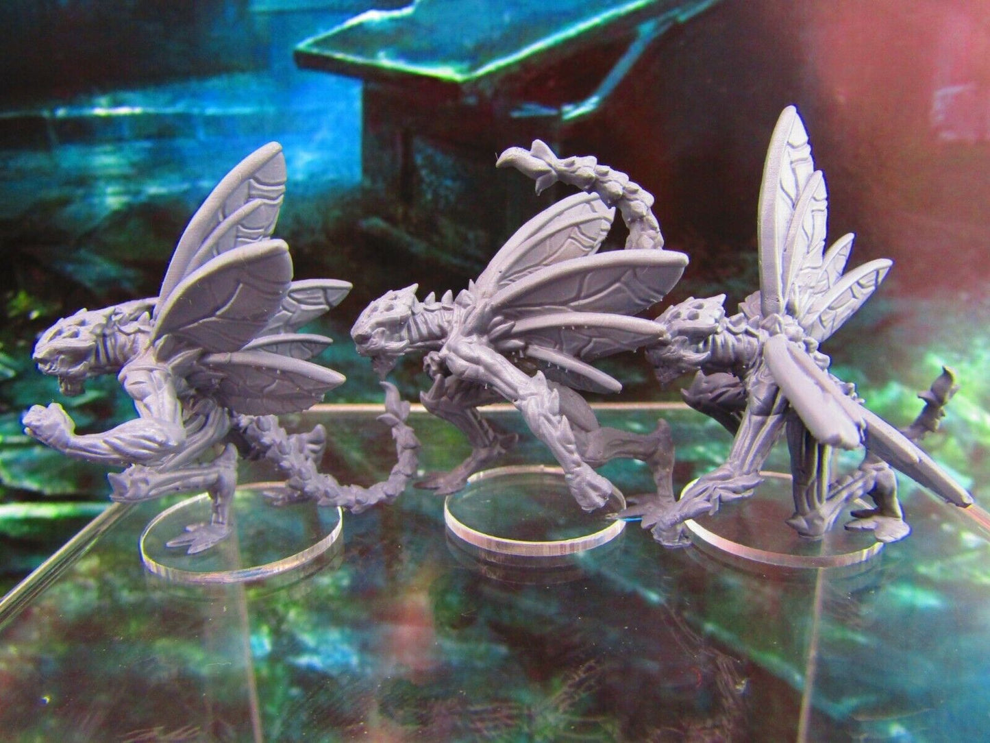 3pc Bone Demons Monsters Mini Miniature Figure 3D Printed Model 28/32mm Scale