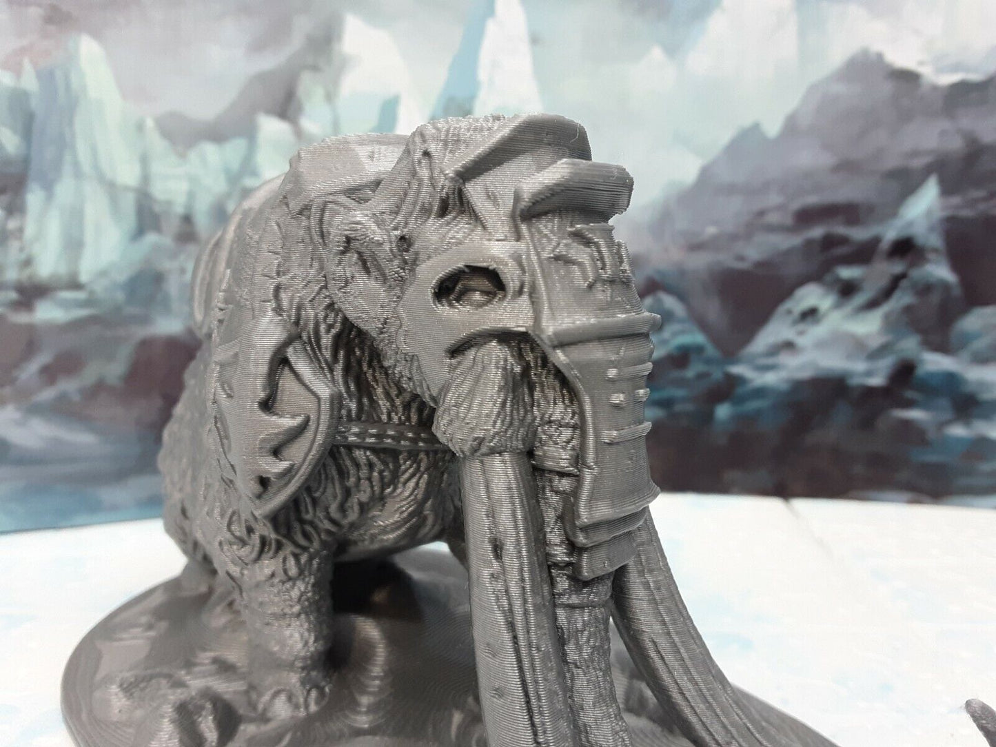 Armored Woolly Mammoth Miniature Mini Figure Tabletop Game Dungeons & Dragons