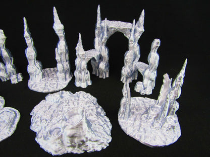10pc Lava Field Chamber Set Scatter Terrain Scenery 3D Printed Mini Miniature
