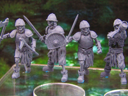 6pc Undead Skeletons Fighters Warriors Soldiers Mini Miniatures 3D Printed Model