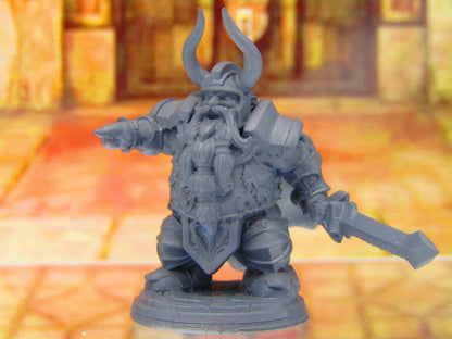 Luther the Dwarven King Fierce Leader Dwarf Mini Miniature 3D Printed Model DnD