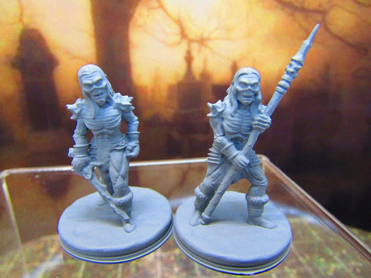Pair of Barrow Wight Ghost Warriors Encounter Mini Miniature