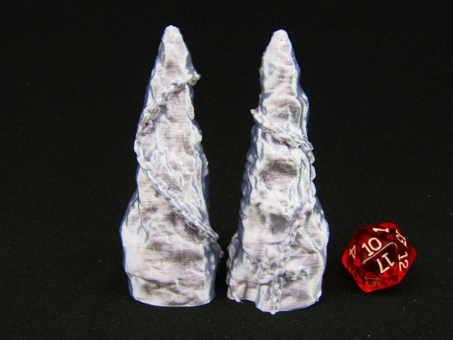 Pair of Chained Skull Spires Scatter Terrain Scenery 3D Printed Mini Miniature