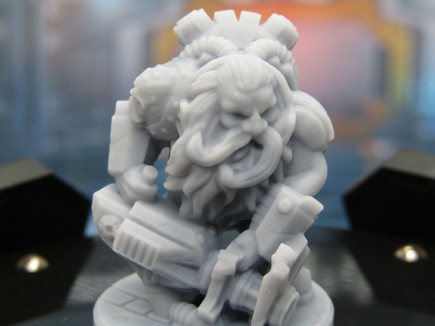 Dwarven Heavy Gunner Space Mercenary Merc Mini Miniature Terrain 3D Printed
