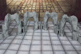 4pc Dry Cavern Dungeonsticks Cave Open Doorways Walls Map Tile Set Scenery D&D