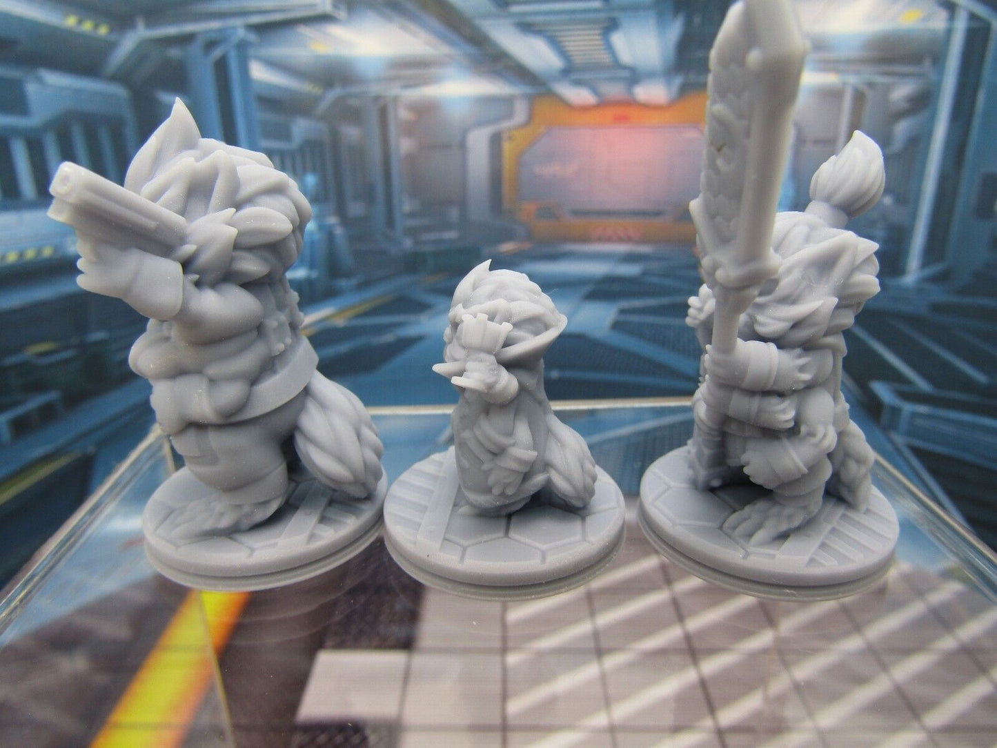 Furry Alien Fuzzies Trio Mini Miniature Scatter Terrain Scenery 3D Printed Model