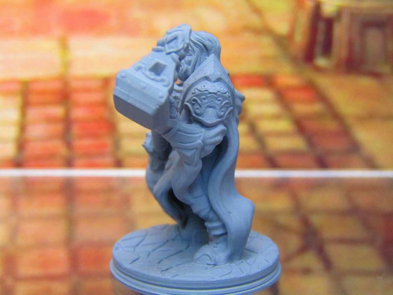 Paladin Knight w/ Hammer Holy Order of Ash Mini Miniature 3D Printed Model