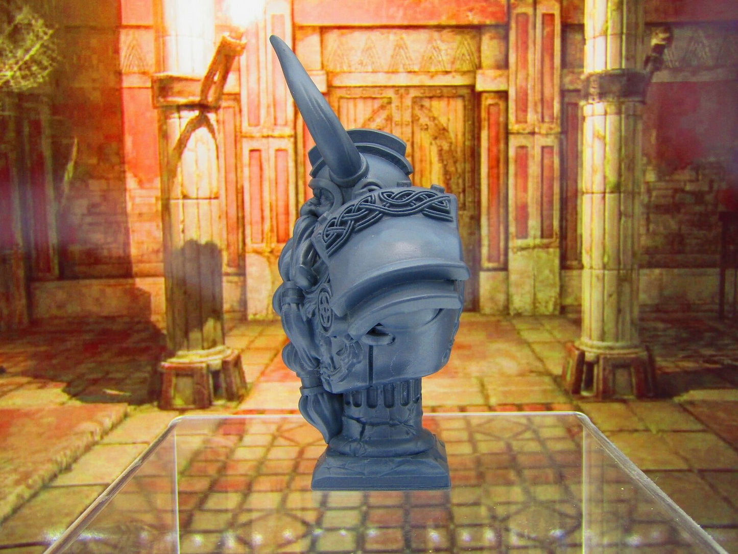4" Tall Dwarven King Bust Statue Resin 3D Printed Model D&D Game Room Decoration