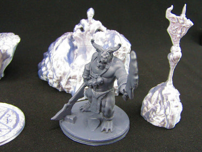 Demon's Lair Abyss w/ Demons Scatter Terrain Scenery 3D Printed Mini Miniature