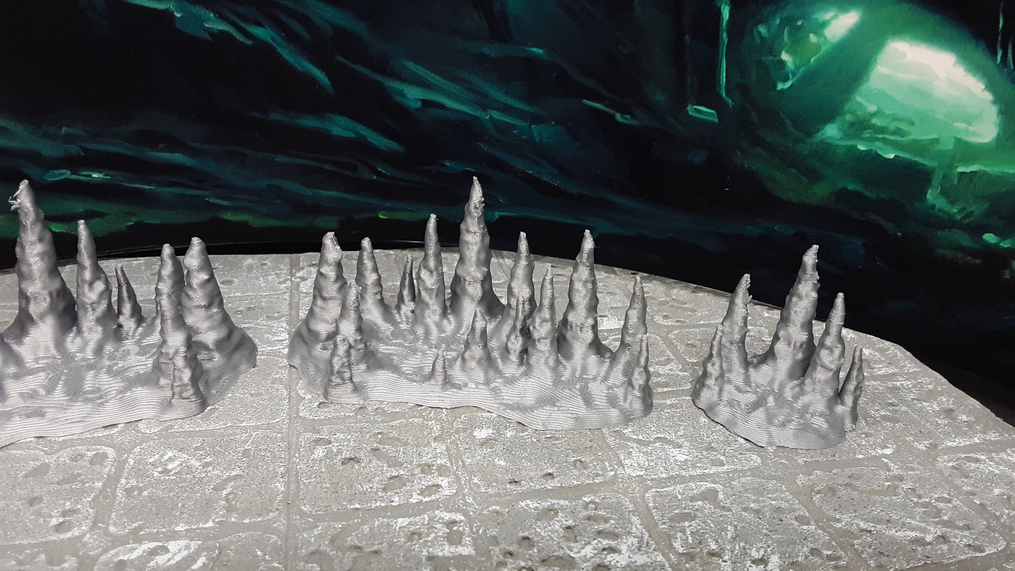 5 Piece Cavern Cave Stalagmite Pool 28mm Scale Fantasy Scatter Terrain Model for RPG Tabletop Fantasy Games Dungeon's & Dragons 3D Printed