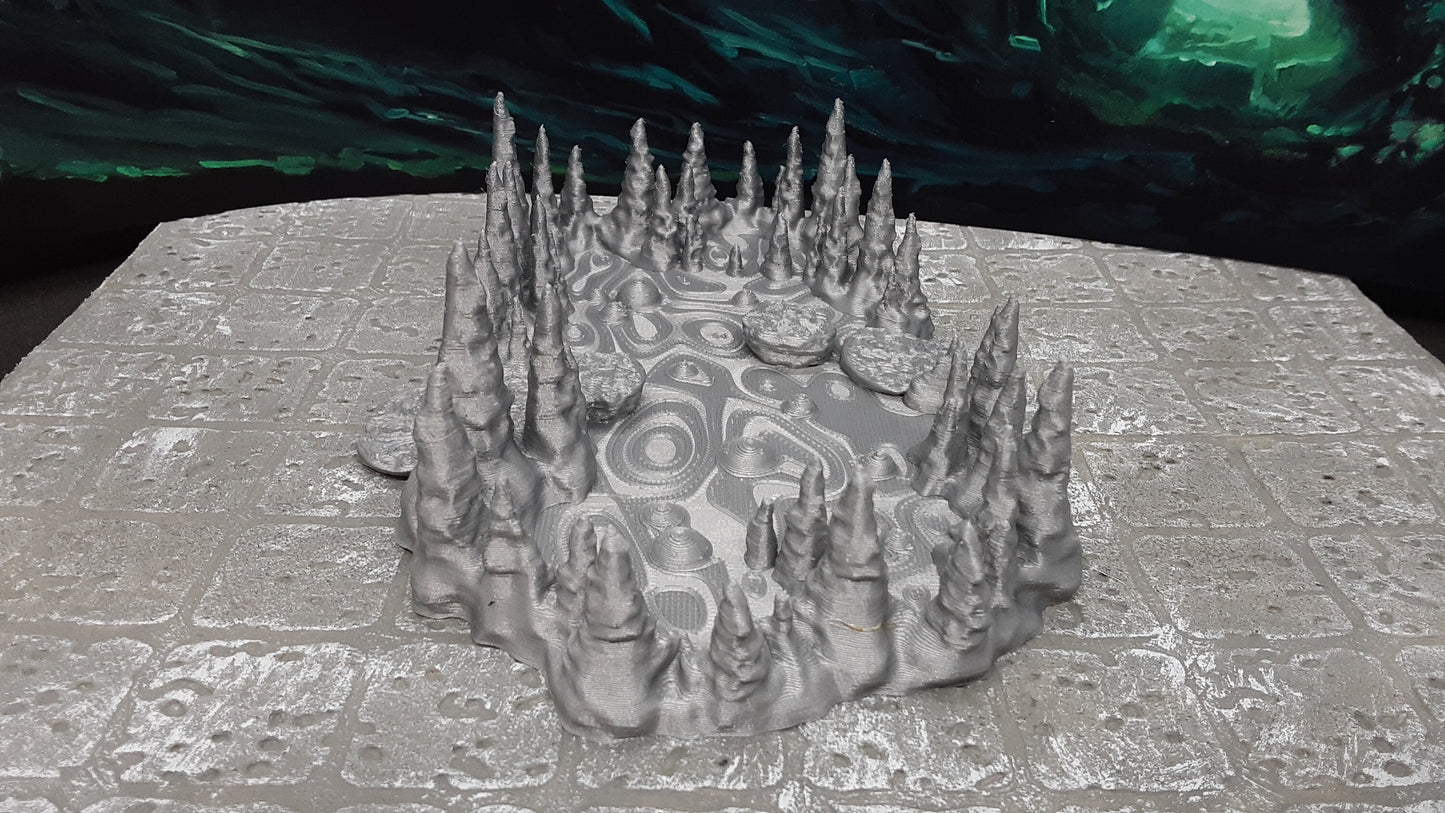 5 Piece Cavern Cave Stalagmite Pool 28mm Scale Fantasy Scatter Terrain Model for RPG Tabletop Fantasy Games Dungeon's & Dragons 3D Printed