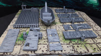 
              10 Piece Ship Dock Board Walk Set with Boat and Raft 28mm Scale Fantasy Scatter Terrain for RPG Fantasy Games Dungeons & Dragons 3D Printed
            
