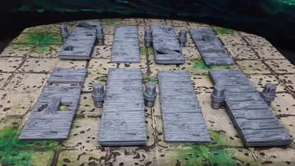 8 Piece Ship Dock Board Walk Set 28mm Scale Fantasy Scatter Terrain for RPG Fantasy Games Dungeons & Dragons 3D Printed