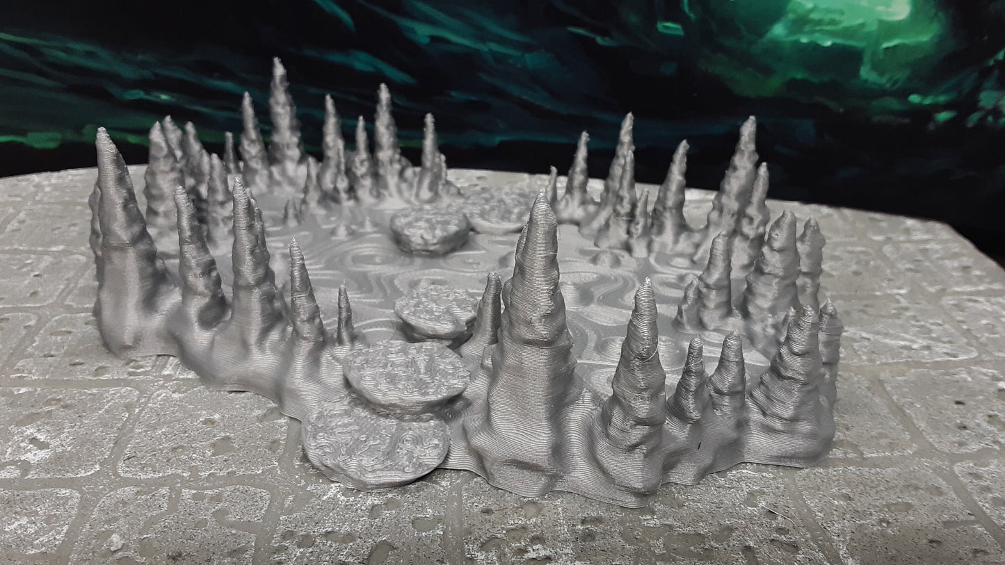 5 Piece Cavern Cave Stalagmite Pool 28mm Scale Fantasy Scatter Terrain Model for RPG Tabletop Fantasy Games Dungeon's & Dragons 3D Printed