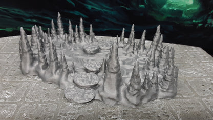 5 Piece Cavern Cave Stalagmite Pool 28mm Scale Fantasy Scatter Terrain Model for RPG Tabletop Fantasy Games Dungeon's & Dragons 3D Printed