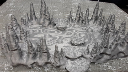 5 Piece Cavern Cave Stalagmite Pool 28mm Scale Fantasy Scatter Terrain Model for RPG Tabletop Fantasy Games Dungeon's & Dragons 3D Printed