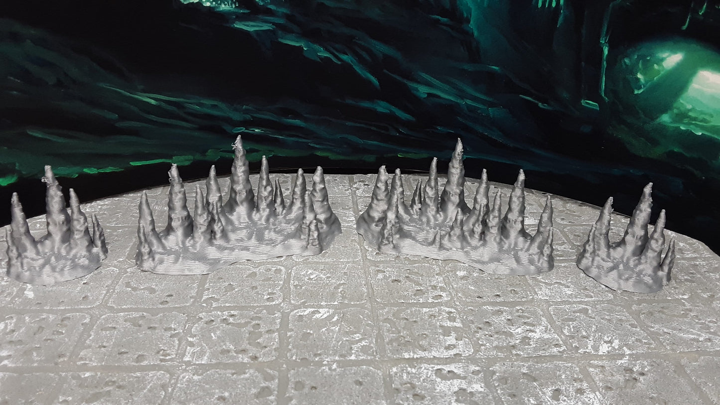 4 Piece Cavern Cave Stalagmite 28mm Scale Fantasy Scatter Terrain Model for RPG Tabletop Fantasy Games Dungeons & Dragons 3D Printed