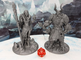 Frost Giant Male / Female Pair 28mm Scale Figure for RPG Fantasy Games Dungeons & Dragons 3D Printed EC3D Wilds of Wintertide Mini Miniature