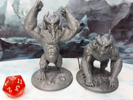 Alpha and Beta Yeti Pair 28mm Scale Figure for RPG Fantasy Games Dungeons & Dragons 3D Printed EC3D Wilds of Wintertide Mini Miniature Model