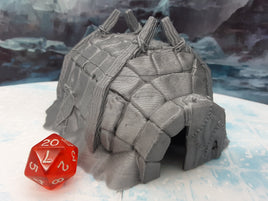 Ice Igloo Tribal Hut Removable Roof Scatter Terrain Scenery 28mm Dungeons & Dragons 3D Printed Mini Miniature Model Wilds of Wintertide
