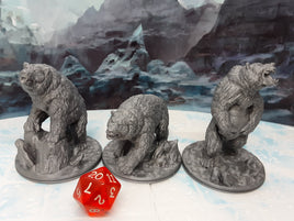 Large Bears Lot of 3 28mm Scale Figure for RPG Fantasy Games Dungeons & Dragons 3D Printed EC3D Wilds of Wintertide Mini Miniature Model