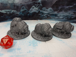 Pack Yak Lot of 3 28mm Scale Figure for RPG Fantasy Games Dungeons & Dragons 3D Printed EC3D Wilds of Wintertide Mini Miniature Model