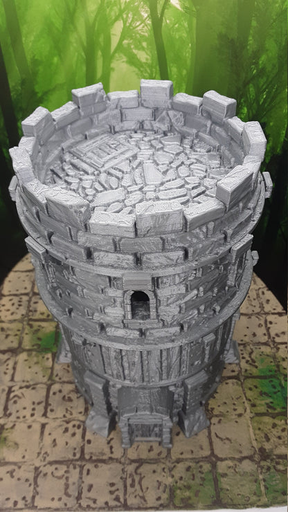 4 Floor Modular Watchtower Stone Castle Terrain Scenery 28mm Dungeons & Dragons 3D Printed Mini Miniature Model Tabletop War Gaming