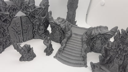 12 Piece Icy Palace Castle Set Scatter Terrain Scenery 28mm Dungeons & Dragons 3D Printed Mini Miniature Model Wilds of Wintertide