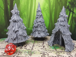 Lot of 3 Pine Trees Scatter Terrain Scenery 28mm RPG Fantasy Game Dungeons & Dragons 3D Printed Mini Miniature Model Wilds of Wintertide