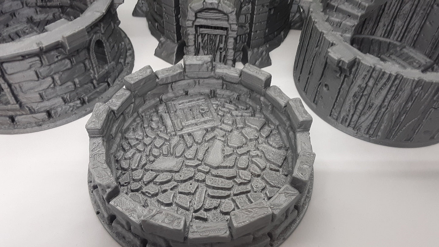 4 Floor Modular Watchtower Stone Castle Terrain Scenery 28mm Dungeons & Dragons 3D Printed Mini Miniature Model Tabletop War Gaming