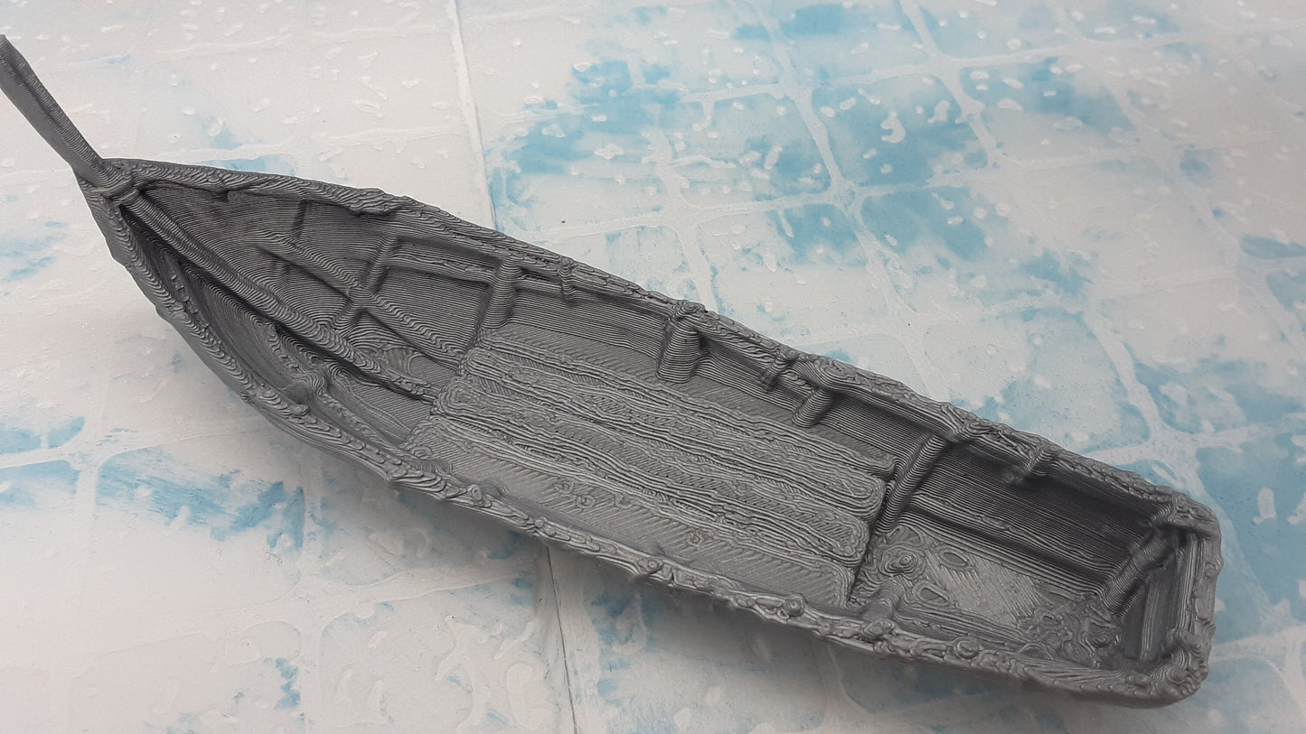 4 Piece Fisherman's Boat and Cargo Scatter Terrain Scenery 28mm Dungeons & Dragons 3D Printed Mini Miniature Model Tabletop War Gaming