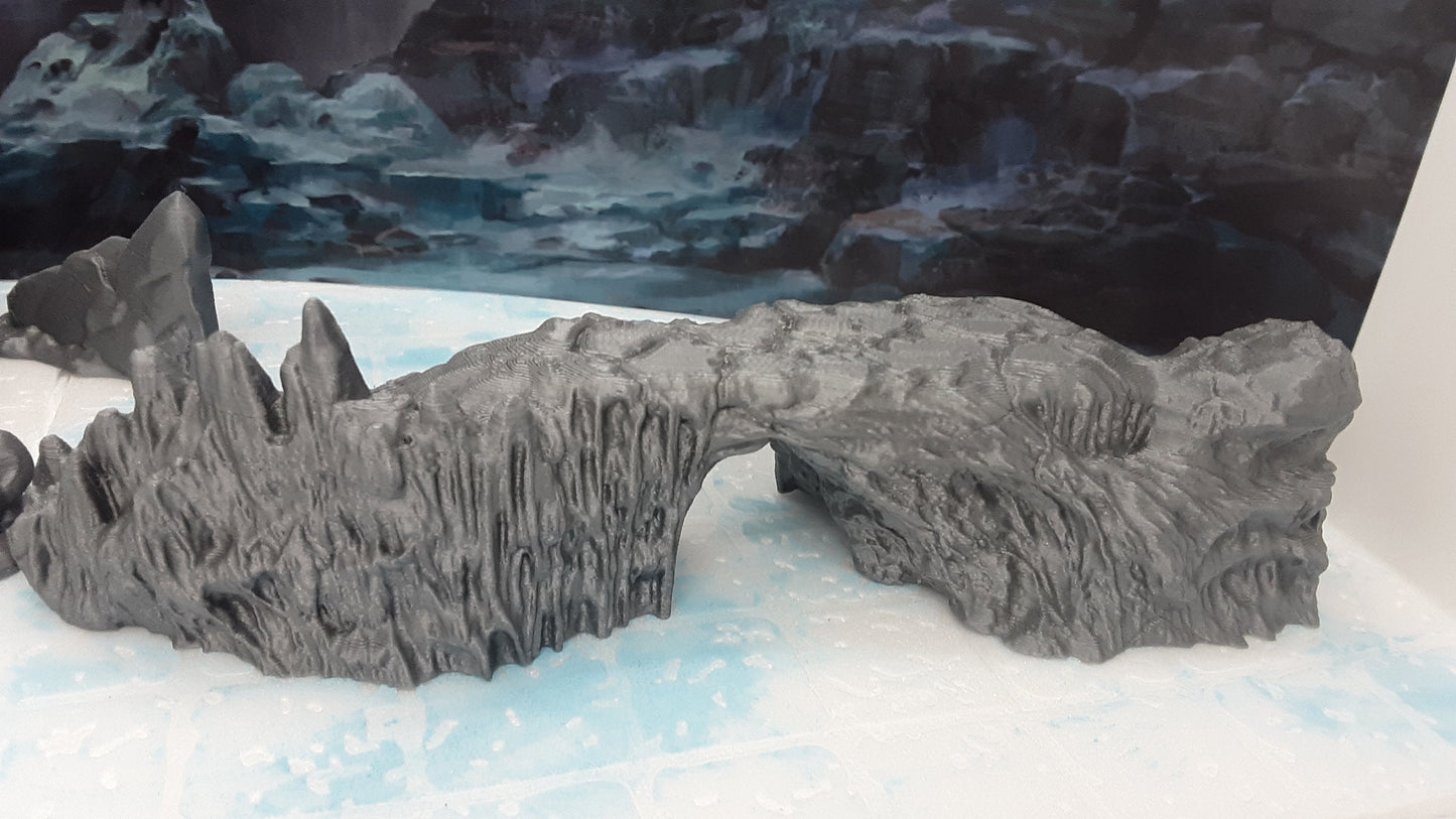 8 Piece Rocky Icy Mountain Scatter Terrain Scenery Set 28mm Dungeons & Dragons 3D Printed Mini Miniature Model Wilds of Wintertide