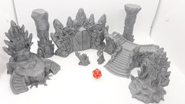 12 Piece Icy Palace Castle Set Scatter Terrain Scenery 28mm Dungeons & Dragons 3D Printed Mini Miniature Model Wilds of Wintertide