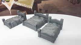 Lot of 3 Inn Beds Scatter Terrain Scenery 28mm Dungeons & Dragons 3D Printed Mini Miniature Model