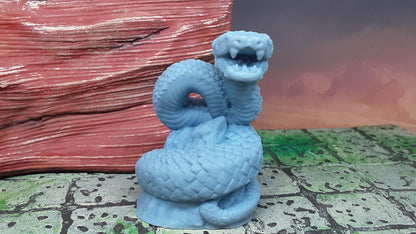 Large Viper Snake Mini Miniature Figure for RPG Fantasy Games Dungeons & Dragons 3D Printed Resin Empire of Scorching Sands