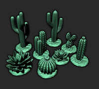 
              8 Piece Desert Plant Cactus Set Scatter Terrain Tabletop Scenery Gaming Mini Miniature Dungeons Dragons 28-32MM 3D Printed Empire Scorching
            