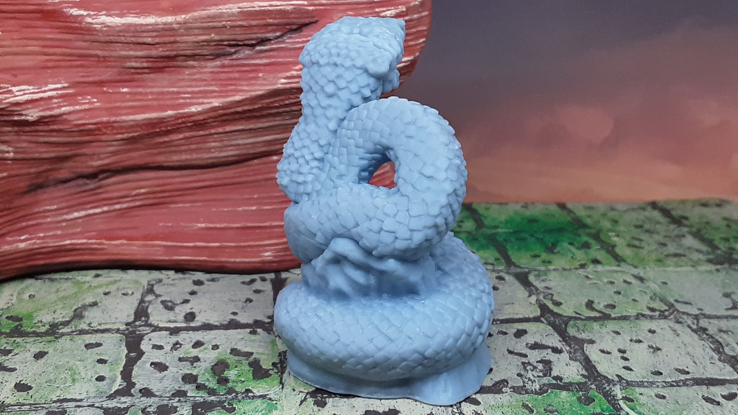 Large Viper Snake Mini Miniature Figure for RPG Fantasy Games Dungeons & Dragons 3D Printed Resin Empire of Scorching Sands