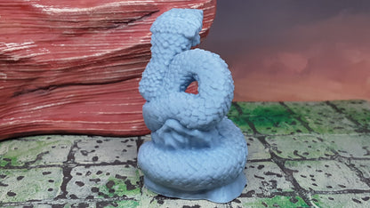 Large Viper Snake Mini Miniature Figure for RPG Fantasy Games Dungeons & Dragons 3D Printed Resin Empire of Scorching Sands